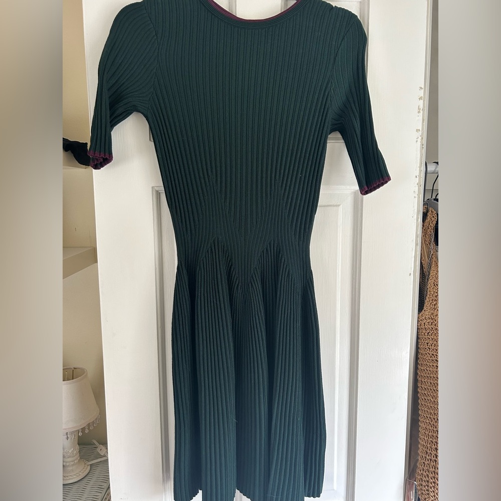 Ted Baker dark green knitted skater dress *New with tags**